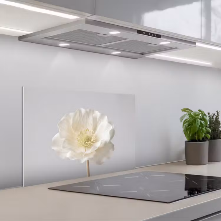 Fond de hotte - Fleur - Minimaliste - Blanc — 1