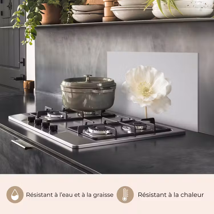 Fond de hotte - Fleur - Minimaliste - Blanc — 2