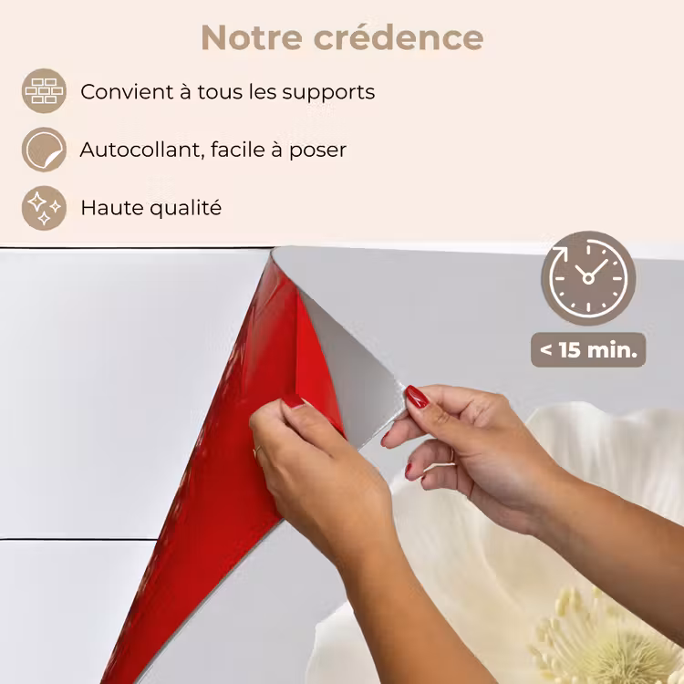 Fond de hotte - Fleur - Minimaliste - Blanc — 4