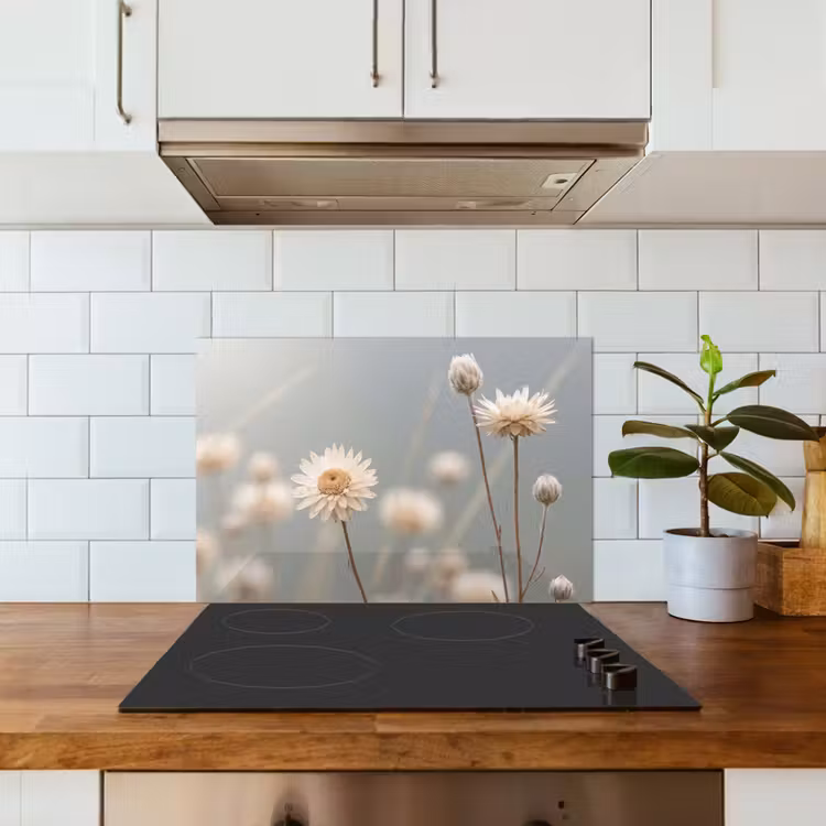 Fond de hotte - Fleurs de paille - Blanc - Lumière du jour — 3
