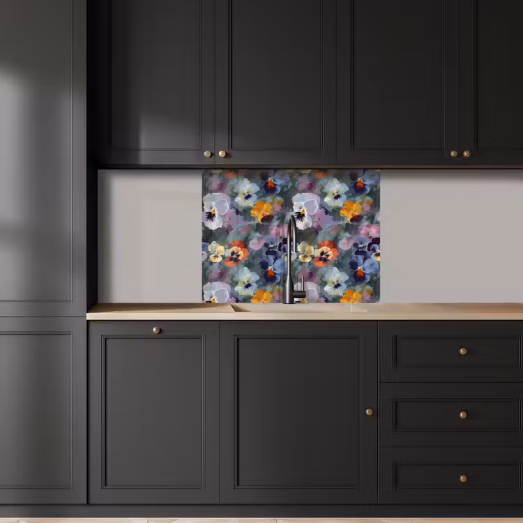 Crédence cuisine - Pastel - Violets - Vert - Motif — 5