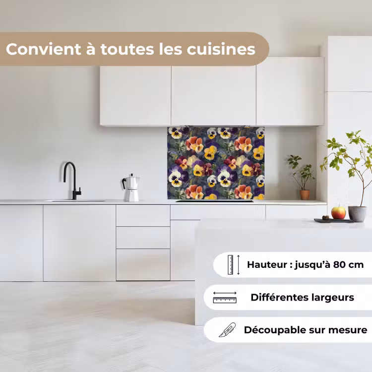 Crédence cuisine - Violettes - Pourpre - Jaune - Vert — 6
