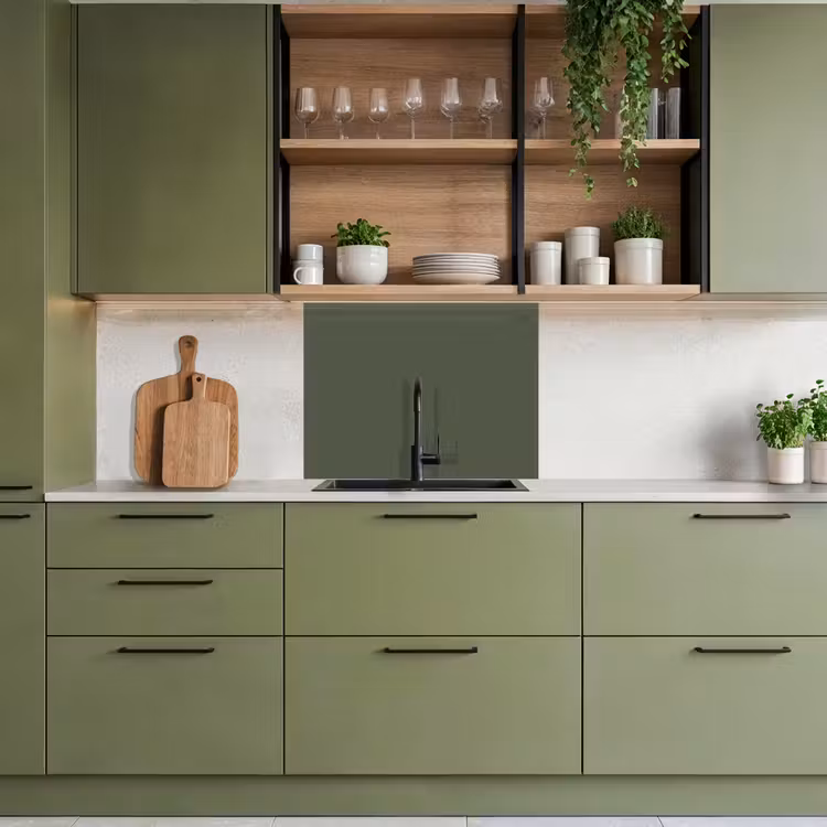 Crédence cuisine - Vert - Couleur unie - Vert olive — 7