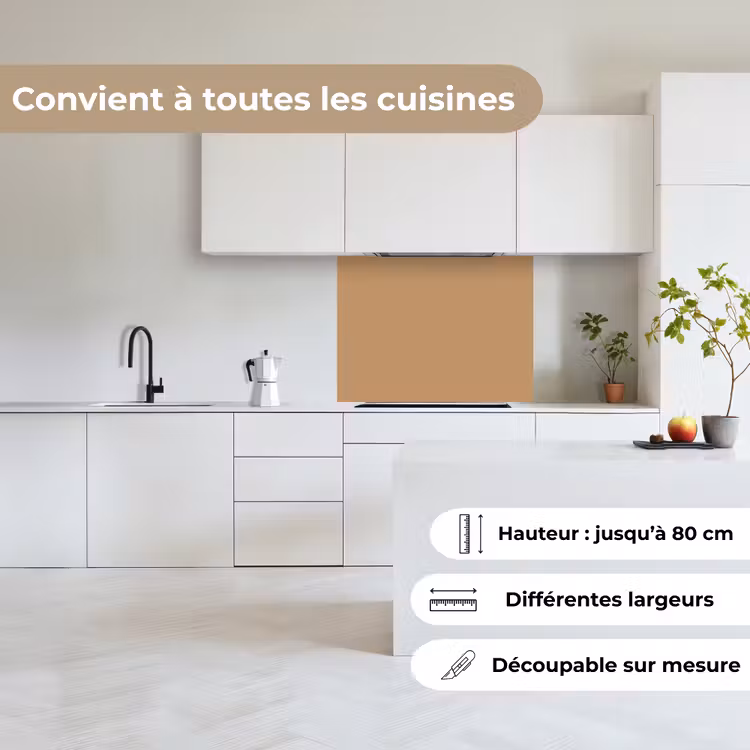 Crédence cuisine - Marron - Imprimé uni — 6