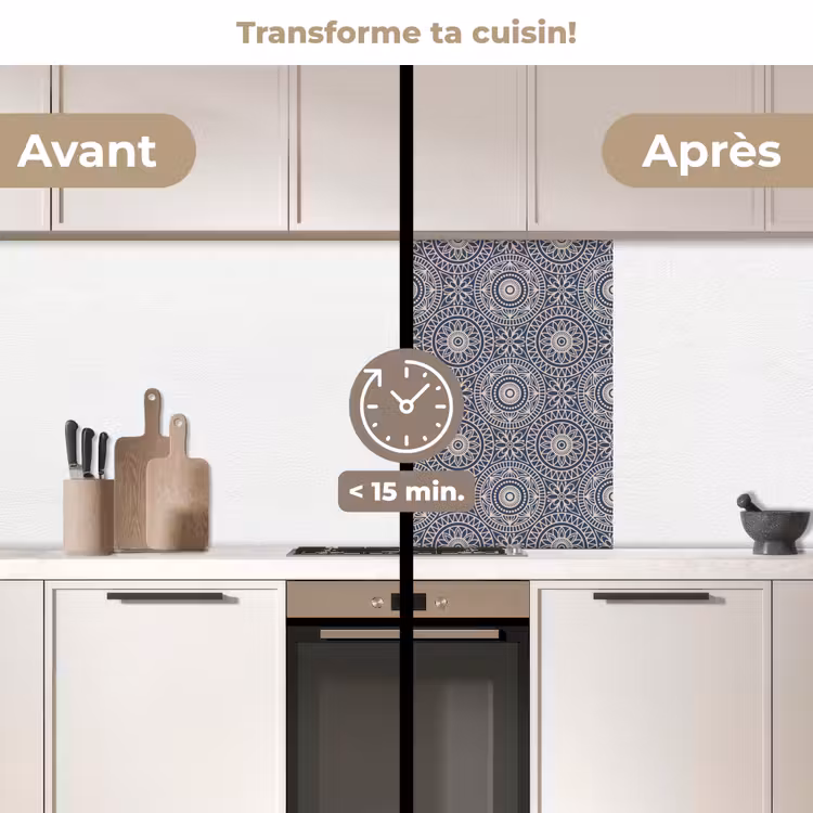 Crédence cuisine - Mandala - Bleu - Motif — 2