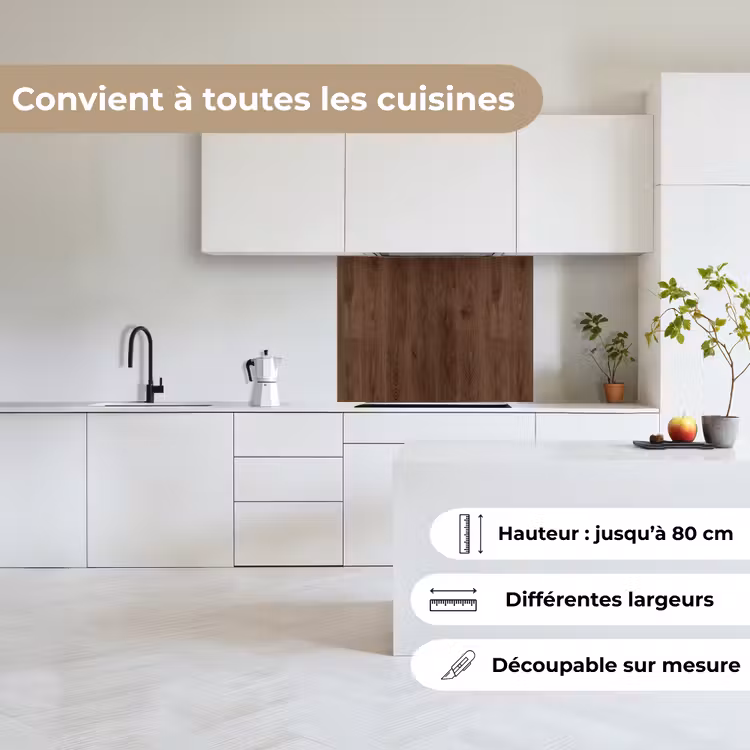 Crédence cuisine - Marron - Motifs - Bois — 6