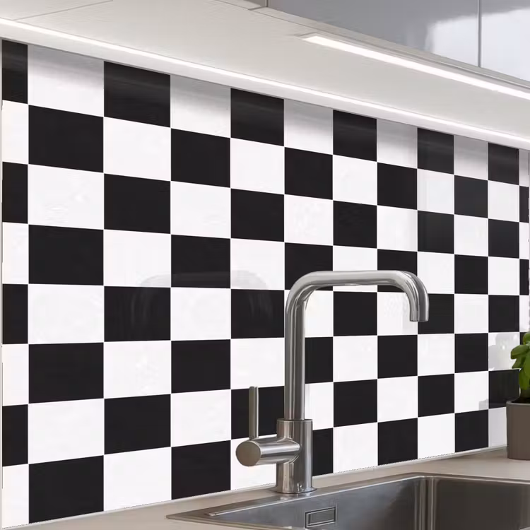 Crédence cuisine - Classique - Motif - Noir - Blanc — 1
