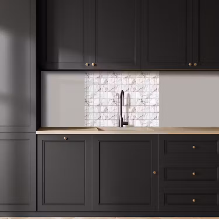 Crédence cuisine - Marbre - Carreaux - Gris - Blanc — 5