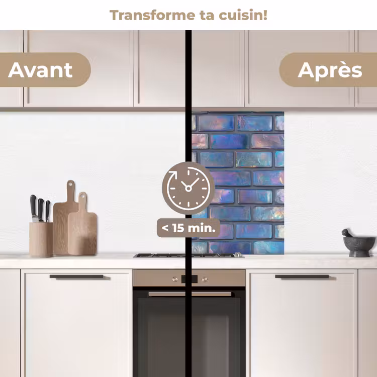 Crédence cuisine - Métallique - Briques - Brillant - Couleurs — 2