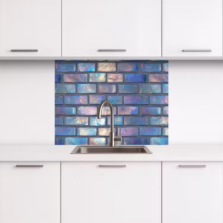 Crédence cuisine - Métallique - Briques - Brillant - Couleurs — 3