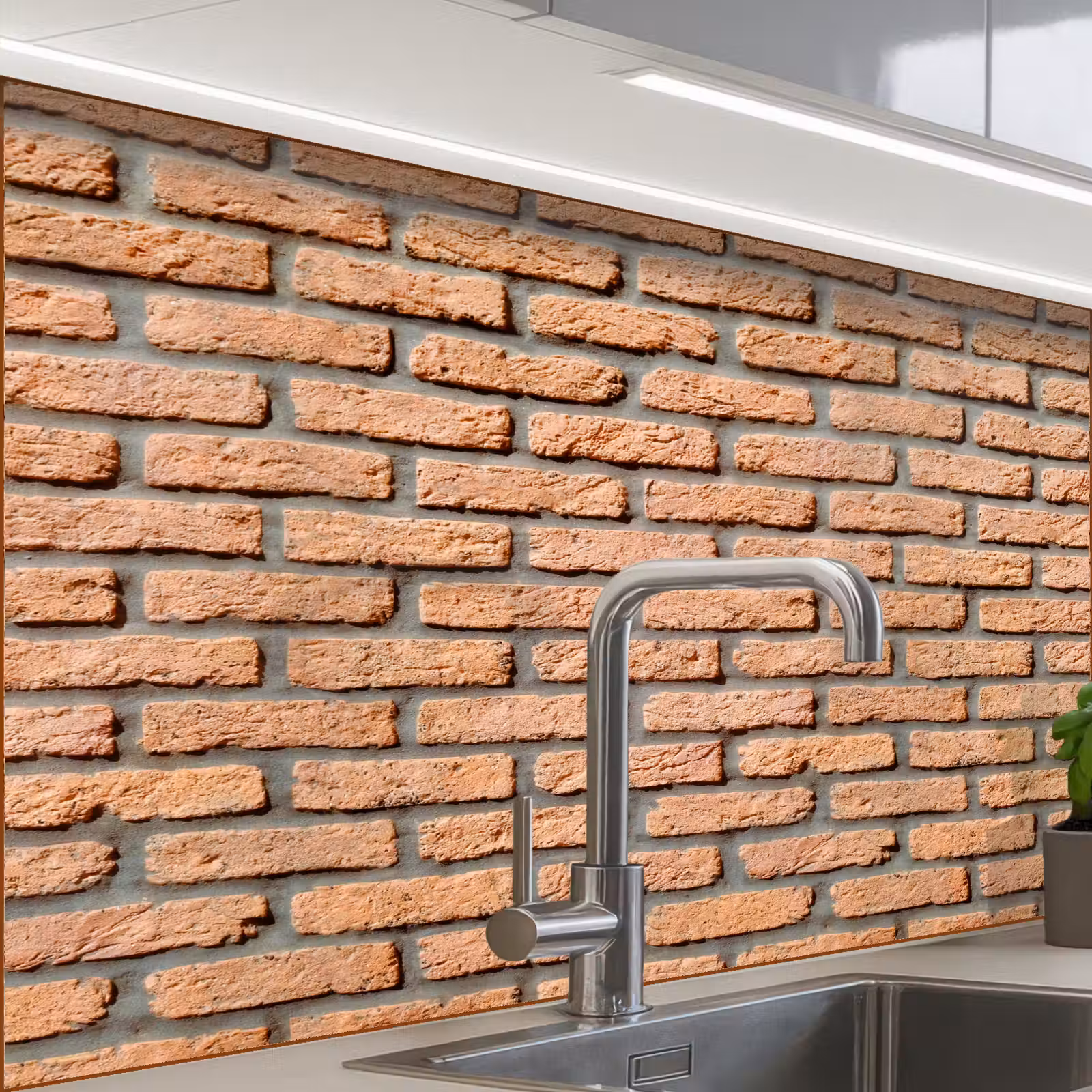 Crédence cuisine - Bakstenen - Rood - Muur — 1