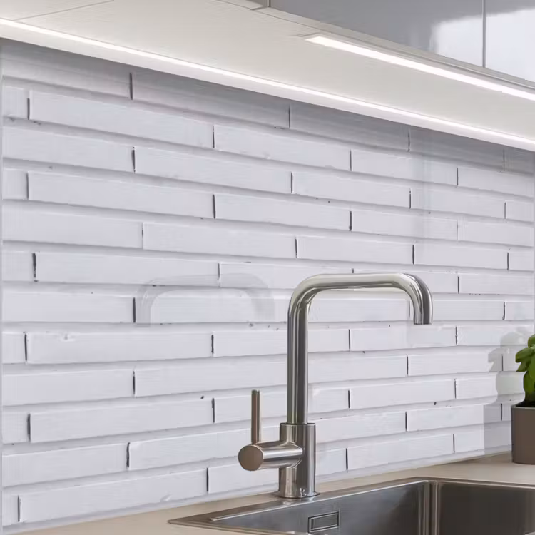 Crédence cuisine - Bakstenen - Wit - Minimalistisch — 1