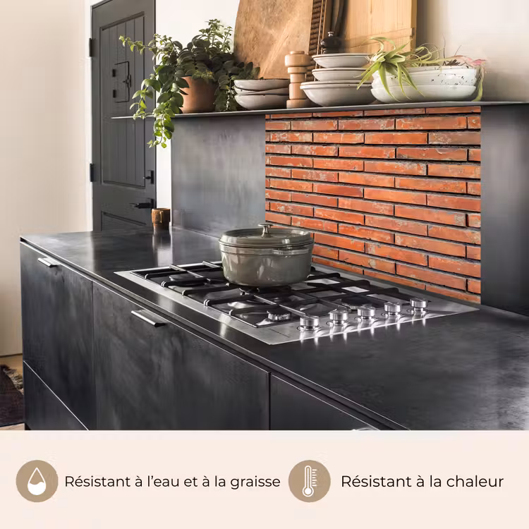 Crédence cuisine - Rood - Bakstenen - Muur — 4