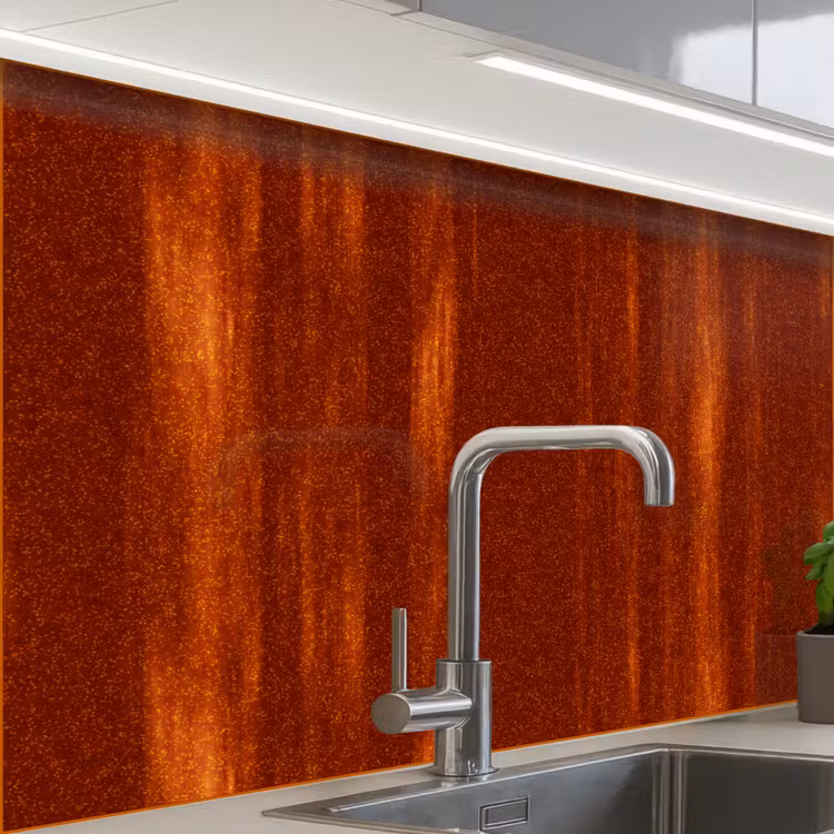 Crédence cuisine - Orange - Rouge - Rouille - Métal — 1