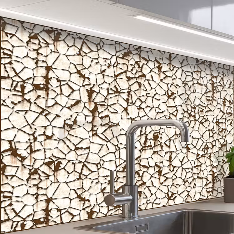 Crédence cuisine - Beige - Motif - Rouille - Peinture — 1
