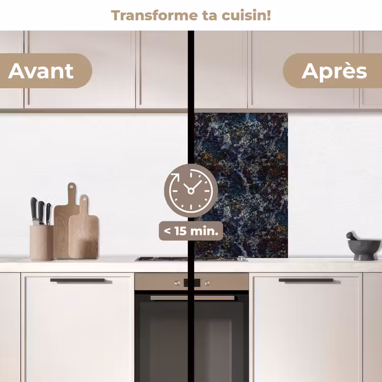 Crédence cuisine - Bleu - Granit - Foncé — 2