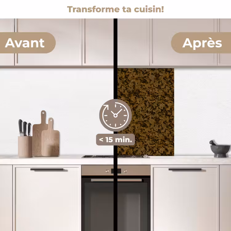 Crédence cuisine - Marron - Teintures - Granit — 2