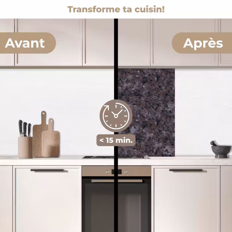 Crédence cuisine - Granit - Noir - Gris - Taches — 2