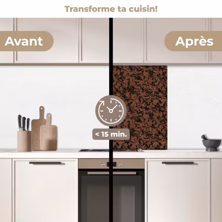 Crédence cuisine - Granit - Rouge - Noir — 2
