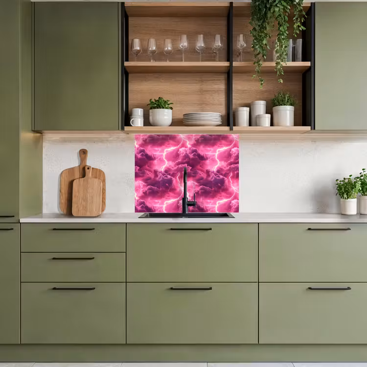 Crédence cuisine - Rose - Orage - Nuages — 7