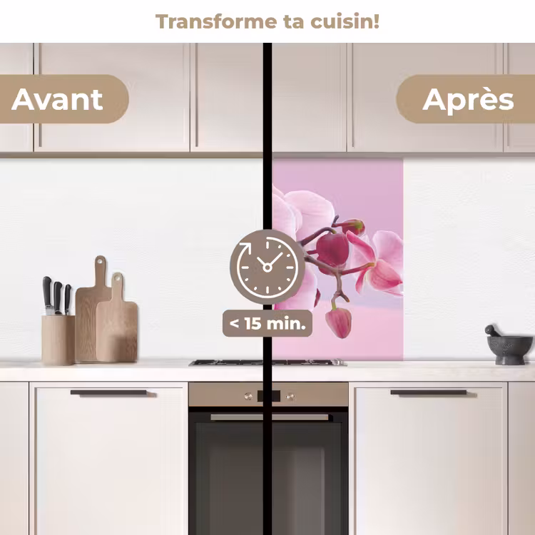 Crédence cuisine - Fleurs - Orchidée - Rose — 2