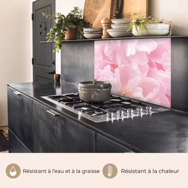 Crédence cuisine - Fleurs - Rose - Pivoine — 4