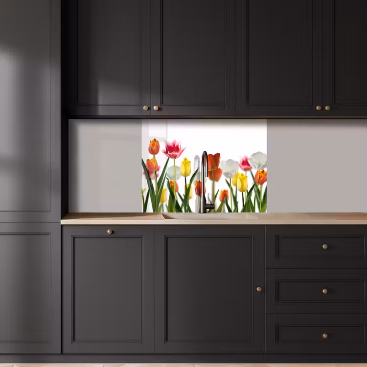Crédence cuisine - Fleurs - tulipes - colorées — 5