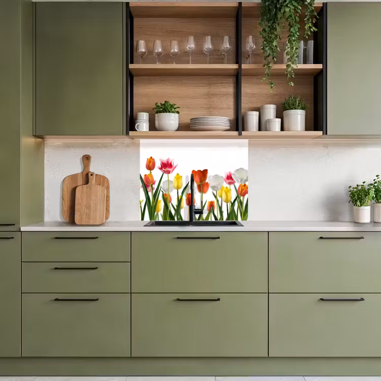 Crédence cuisine - Fleurs - tulipes - colorées — 7