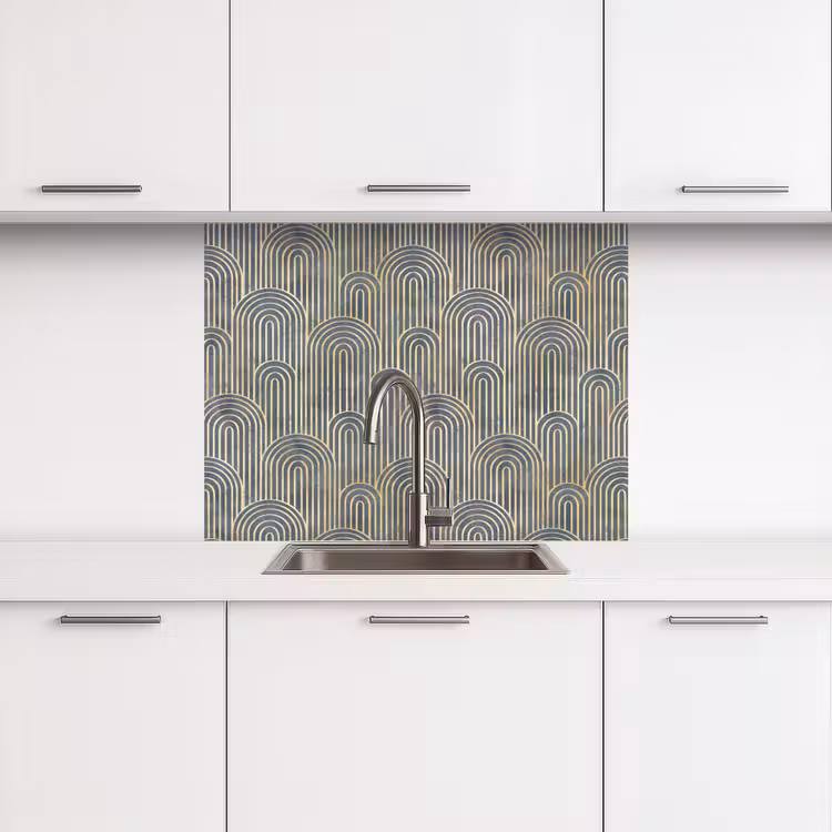 Crédence cuisine - Noeud - Or - Bleu — 3