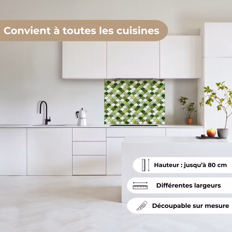 Crédence cuisine - Céramique - Texture - Vert - Blanc — 6
