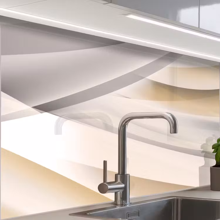 Crédence cuisine - Vagues - Abstrait - Beige — 1