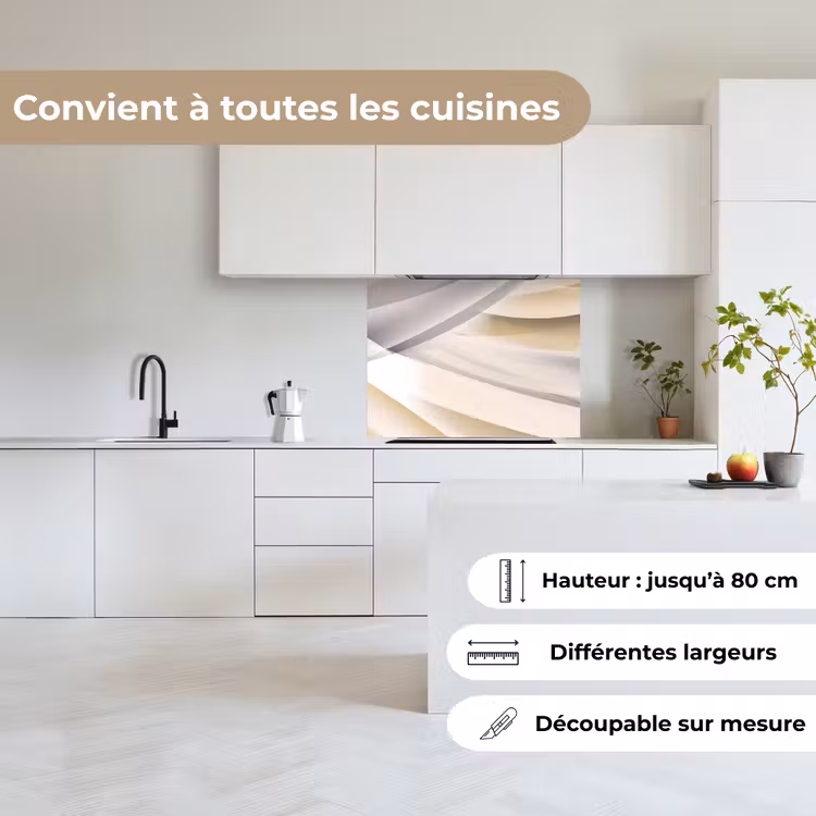 Crédence cuisine - Vagues - Abstrait - Beige — 6