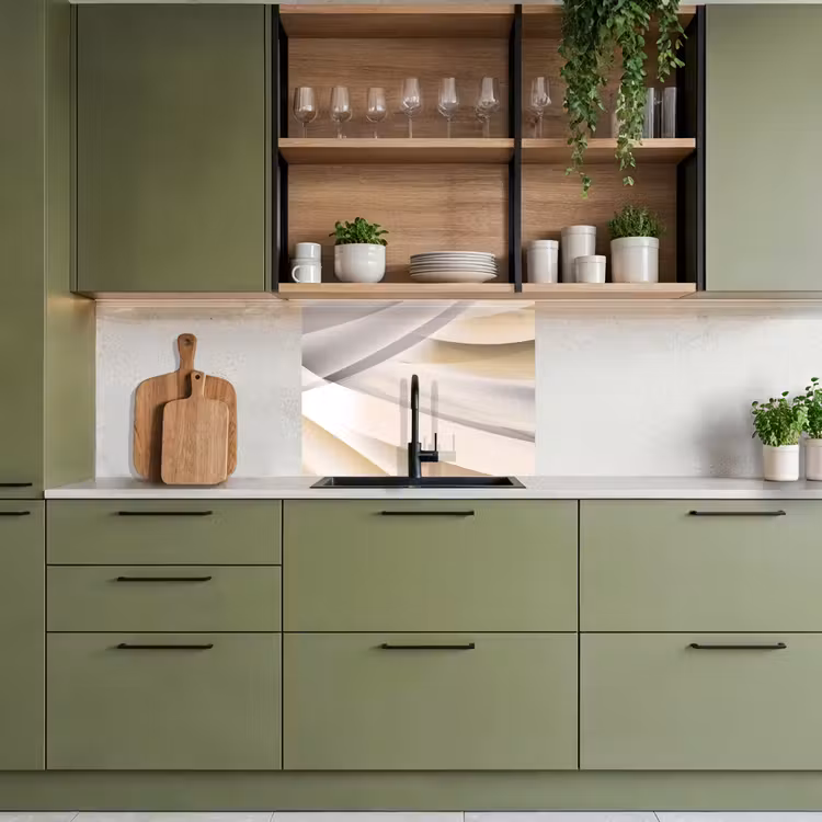 Crédence cuisine - Vagues - Abstrait - Beige — 7