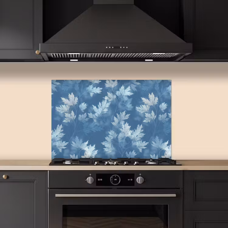 Fond de hotte - Fougère - Botanique - Motif - Gris-bleu — 5