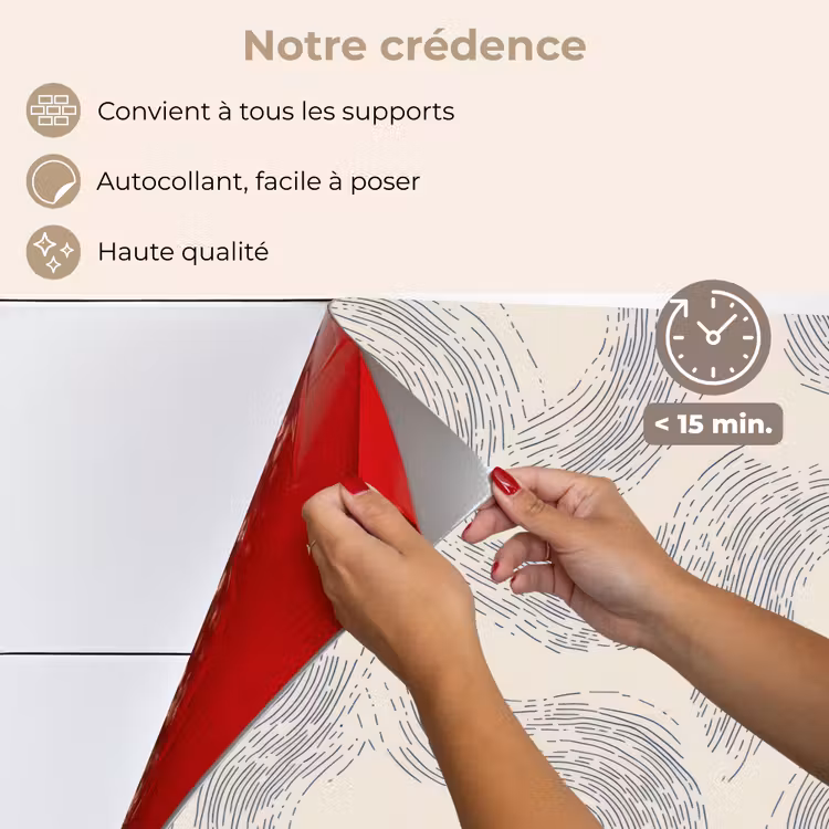 Fond de hotte - Lignes - Motif - Beige - Minimaliste — 4