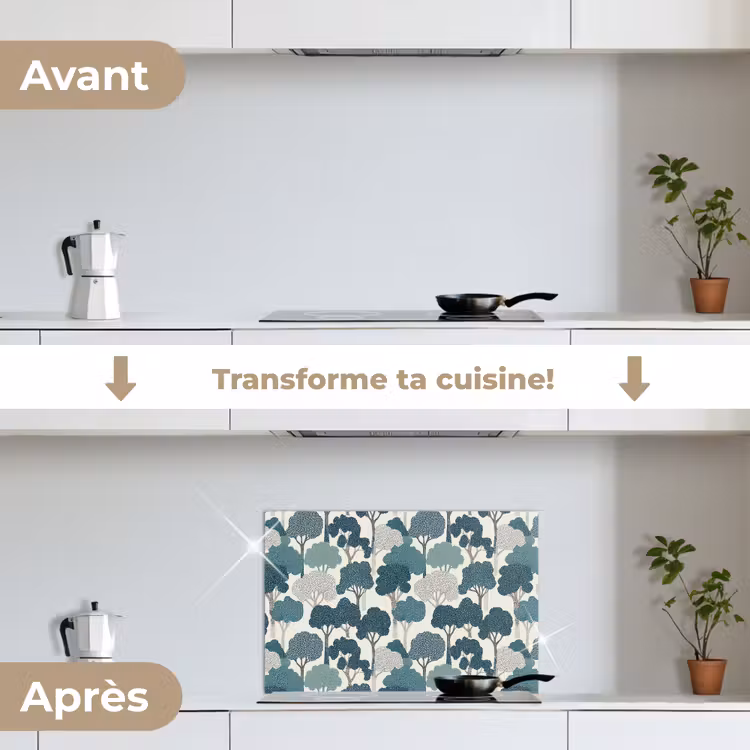 Fond de hotte - Moderne - Arbres - Forêt - Motif - Bleu — 7
