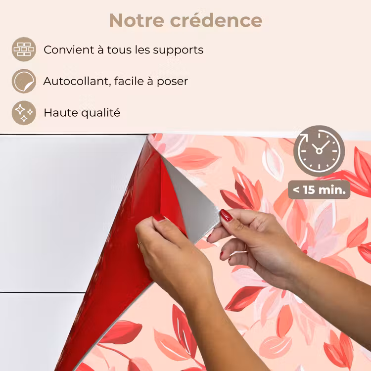 Fond de hotte - Botanique - Fleurs - Rouge — 4