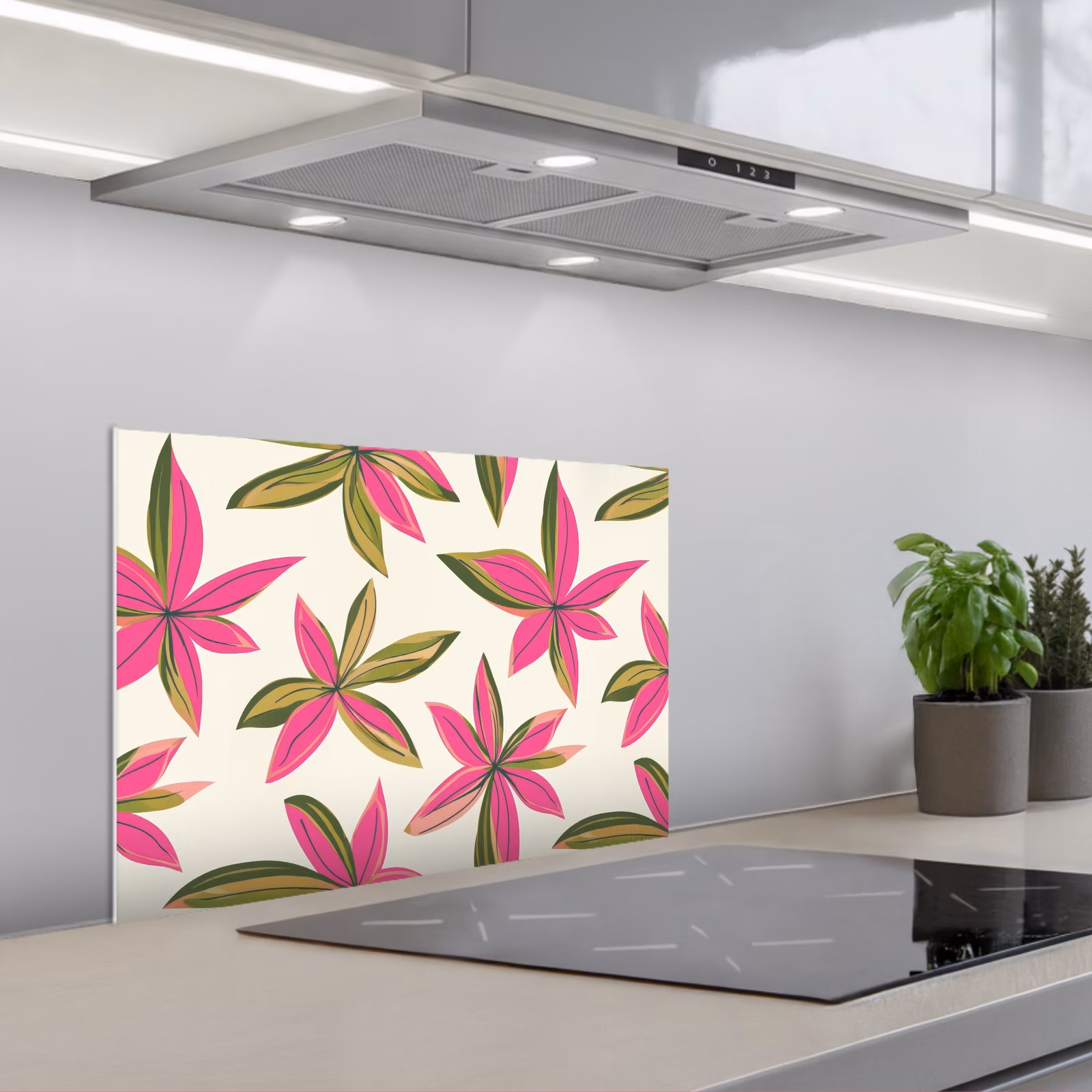 Fond de hotte - Tropical - Fleur - Rose — 1