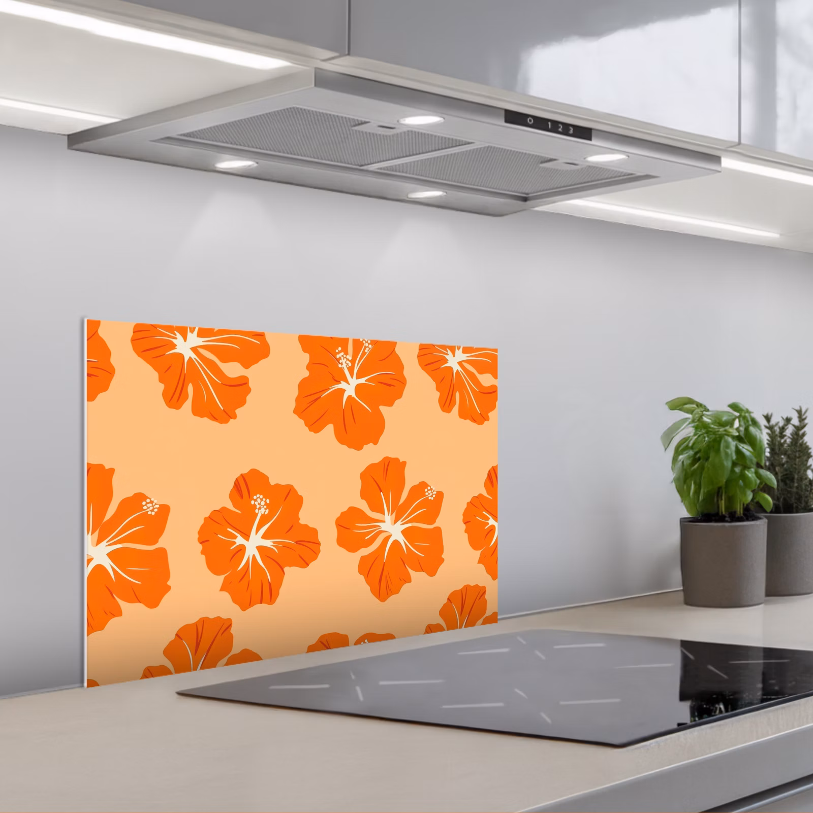 Fond de hotte - Tropical - Hibiscus - Orange — 1