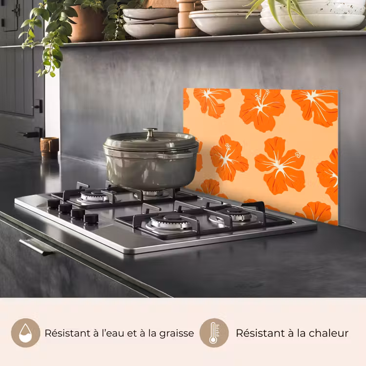 Fond de hotte - Tropical - Hibiscus - Orange — 2