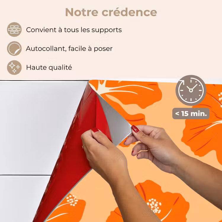 Fond de hotte - Tropical - Hibiscus - Orange — 4