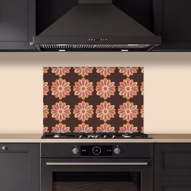 Fond de hotte - Fleurs - Motif - Marron — 5
