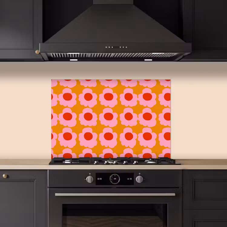 Fond de hotte - Retro - Fleurs - Rose — 5