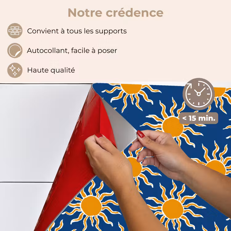 Fond de hotte - Soleil - Motif - Bleu — 4