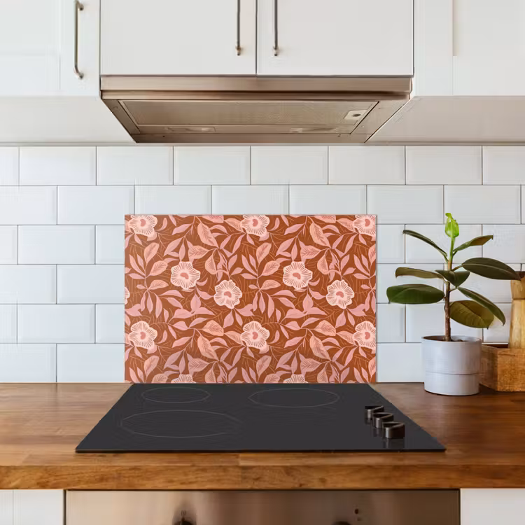 Fond de hotte - Motif - Feuilles - Terracotta — 3