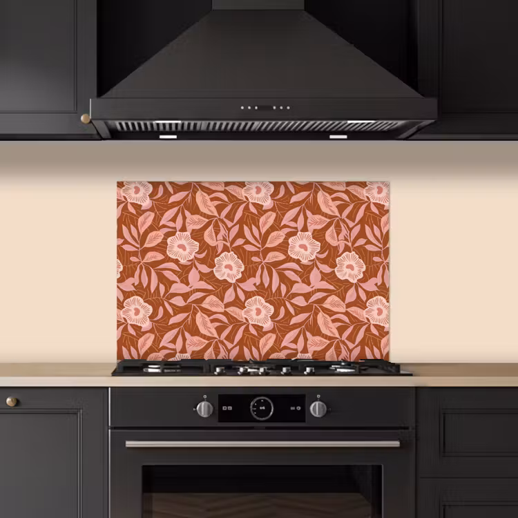 Fond de hotte - Motif - Feuilles - Terracotta — 5