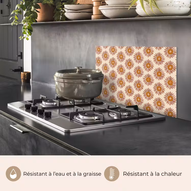 Fond de hotte - Motif - Rétro - Marron — 2