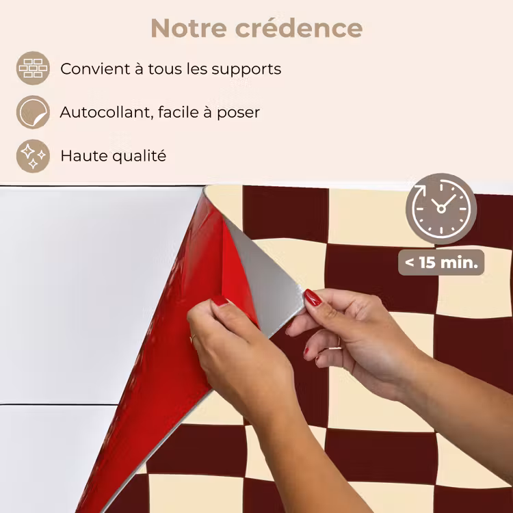 Fond de hotte - Retro - Motif - Marron — 4