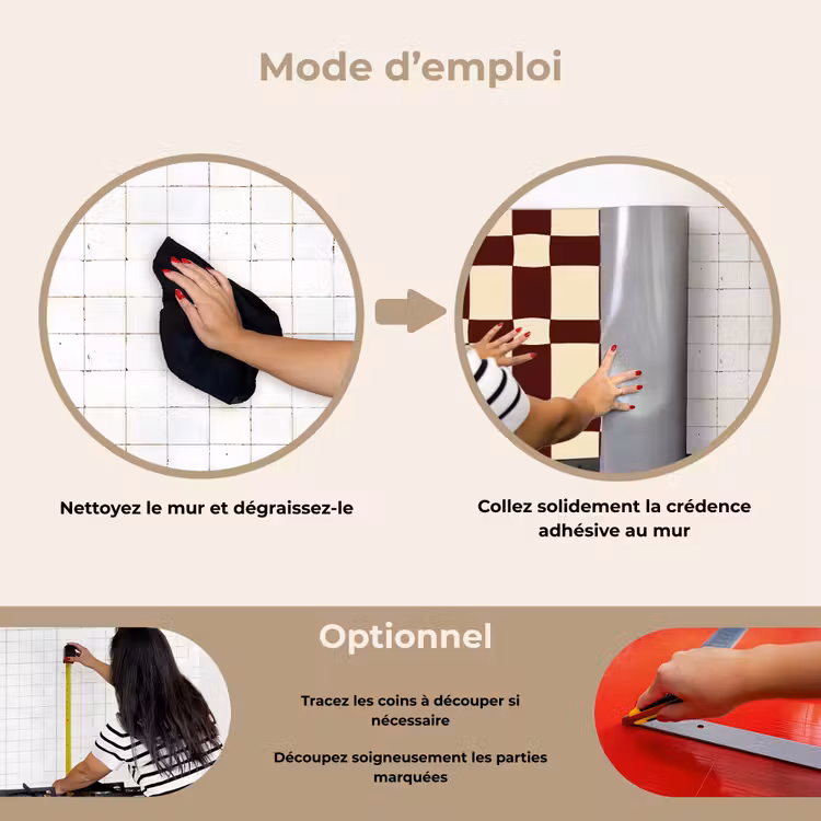 Fond de hotte - Retro - Motif - Marron — 6