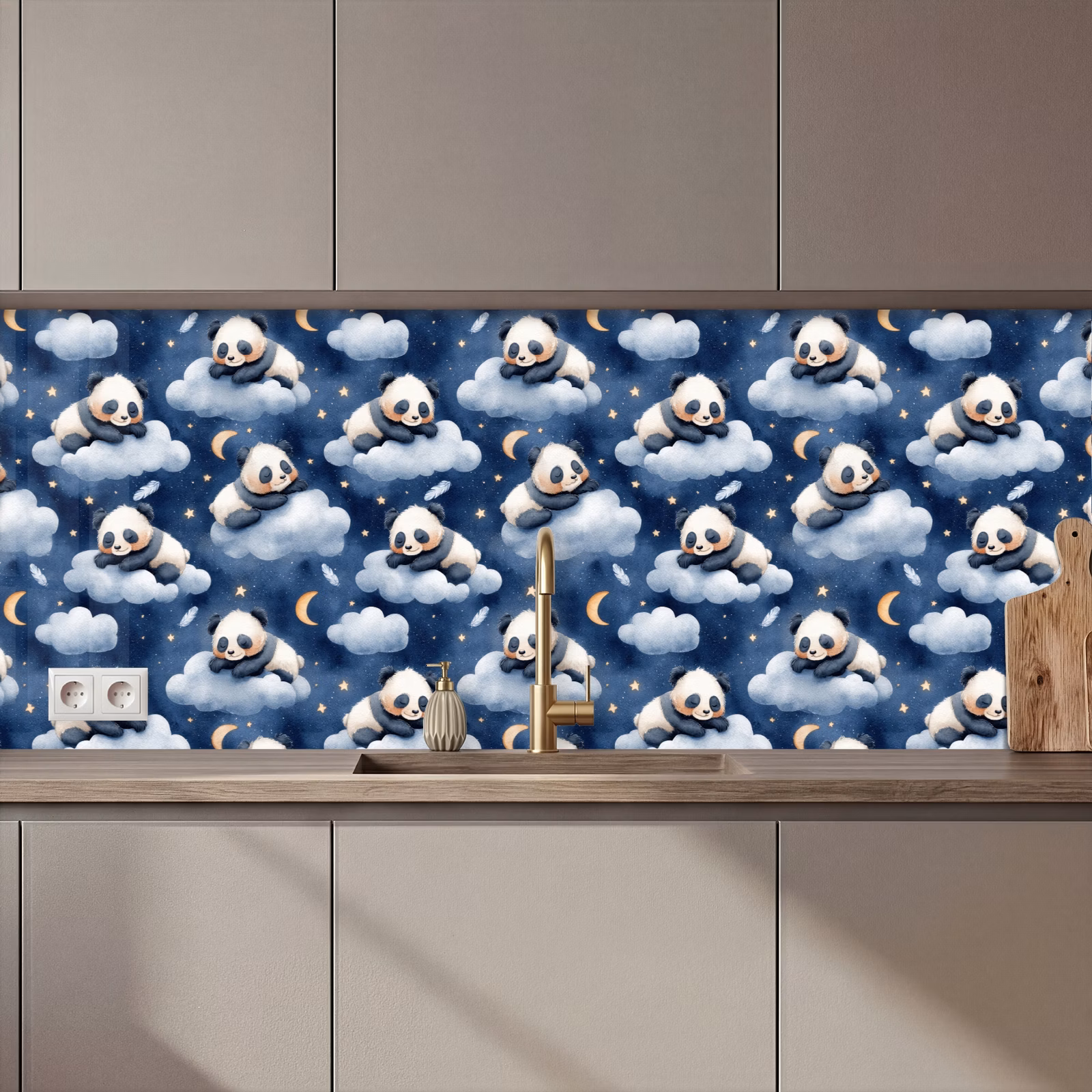 Fond de hotte - Pandas - Dormants - Bleu — 1